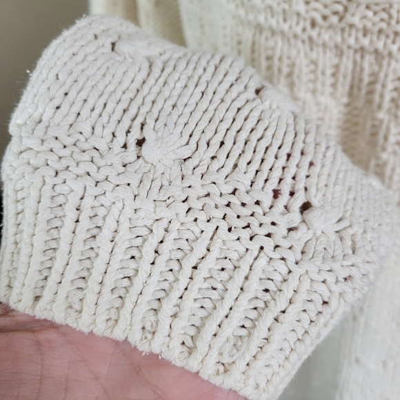 The Woolrich Woman Vintage Cream Fisherman Knit Sweater Size Large - Picture 5 of 13